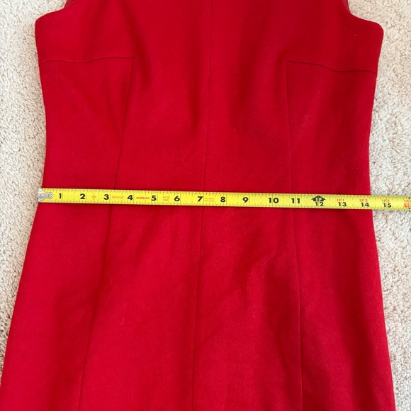 Akris Punto Red Wool Women's Sleeveless Dress Size US 4 Zipper Accent Career - Picture 15 of 16